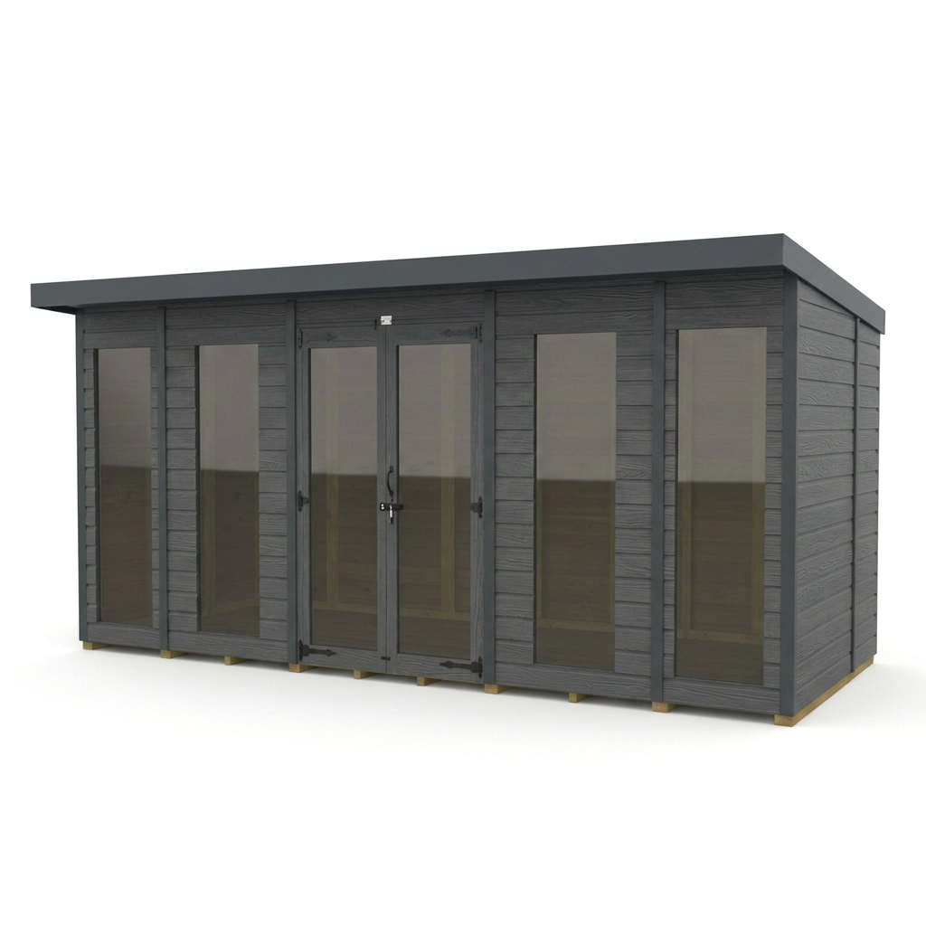 14x7 Composite Pent Full Height Summer House