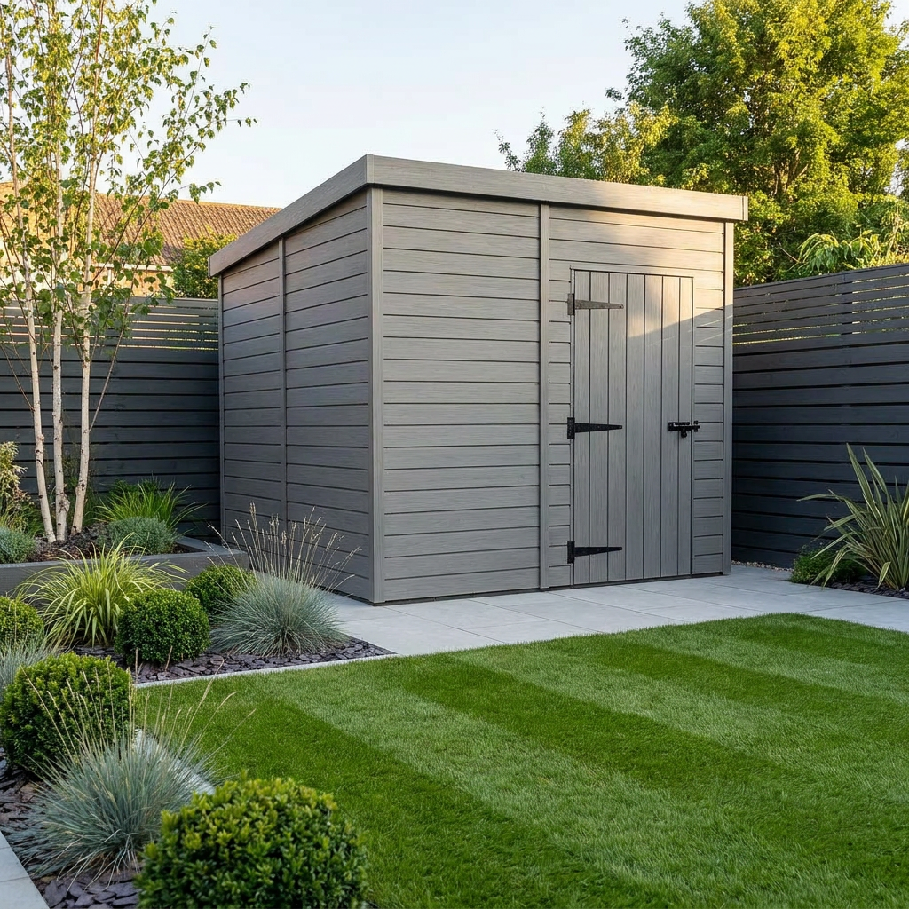 11x6 Pent Composite Shed (Single Door, No Windows)