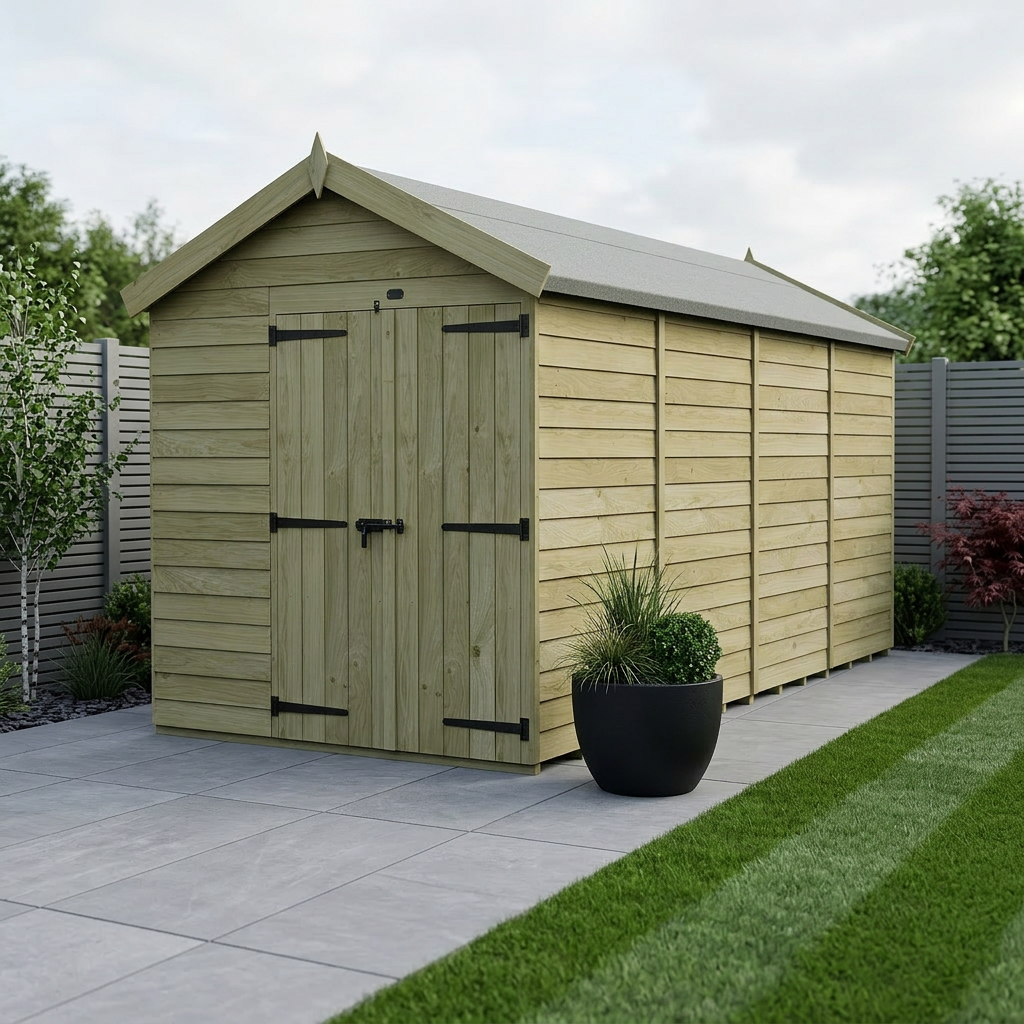 7 x 15 Apex Shed (Double Door, No Windows)