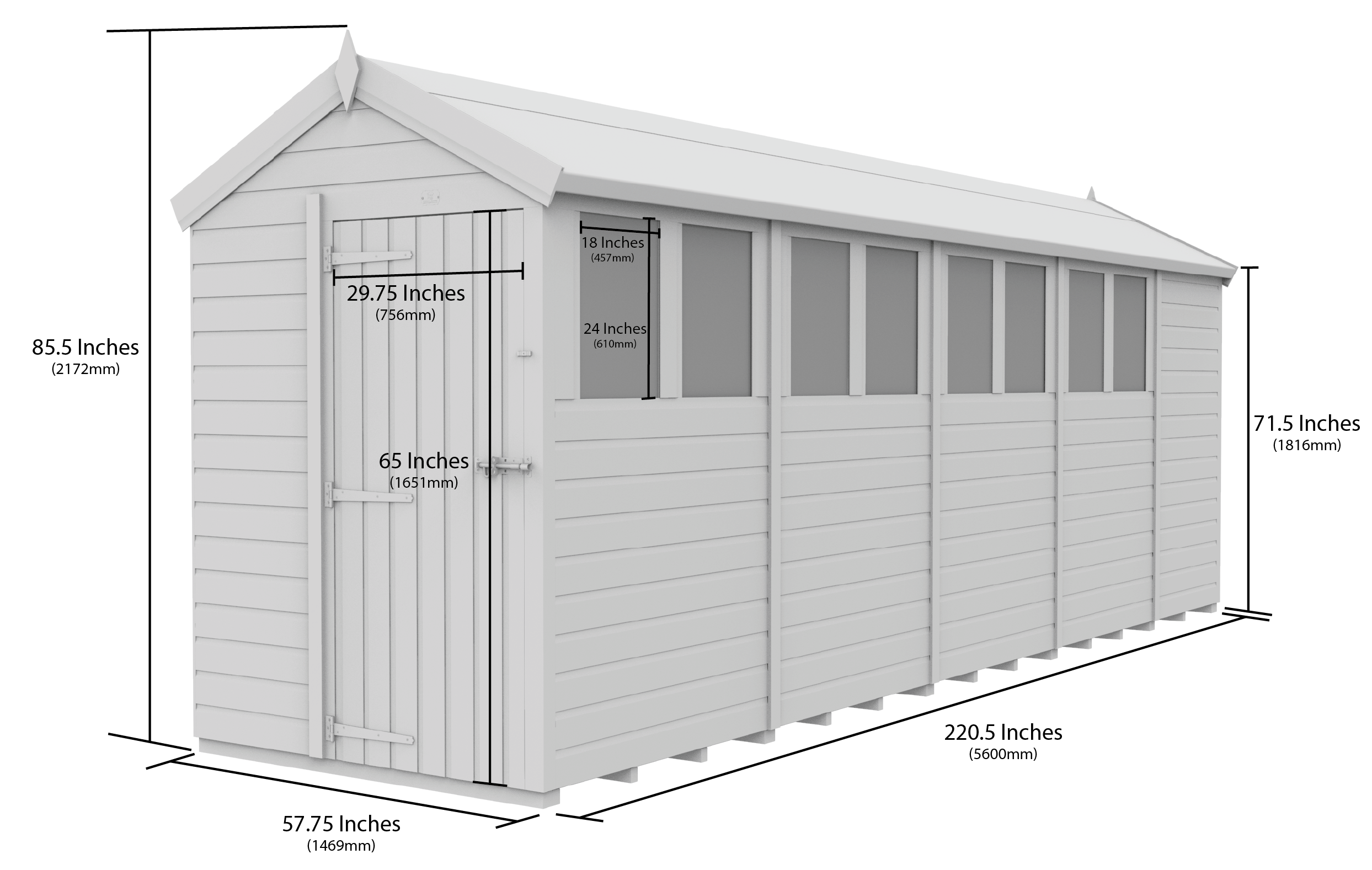 5 x 19 Apex Security Shed