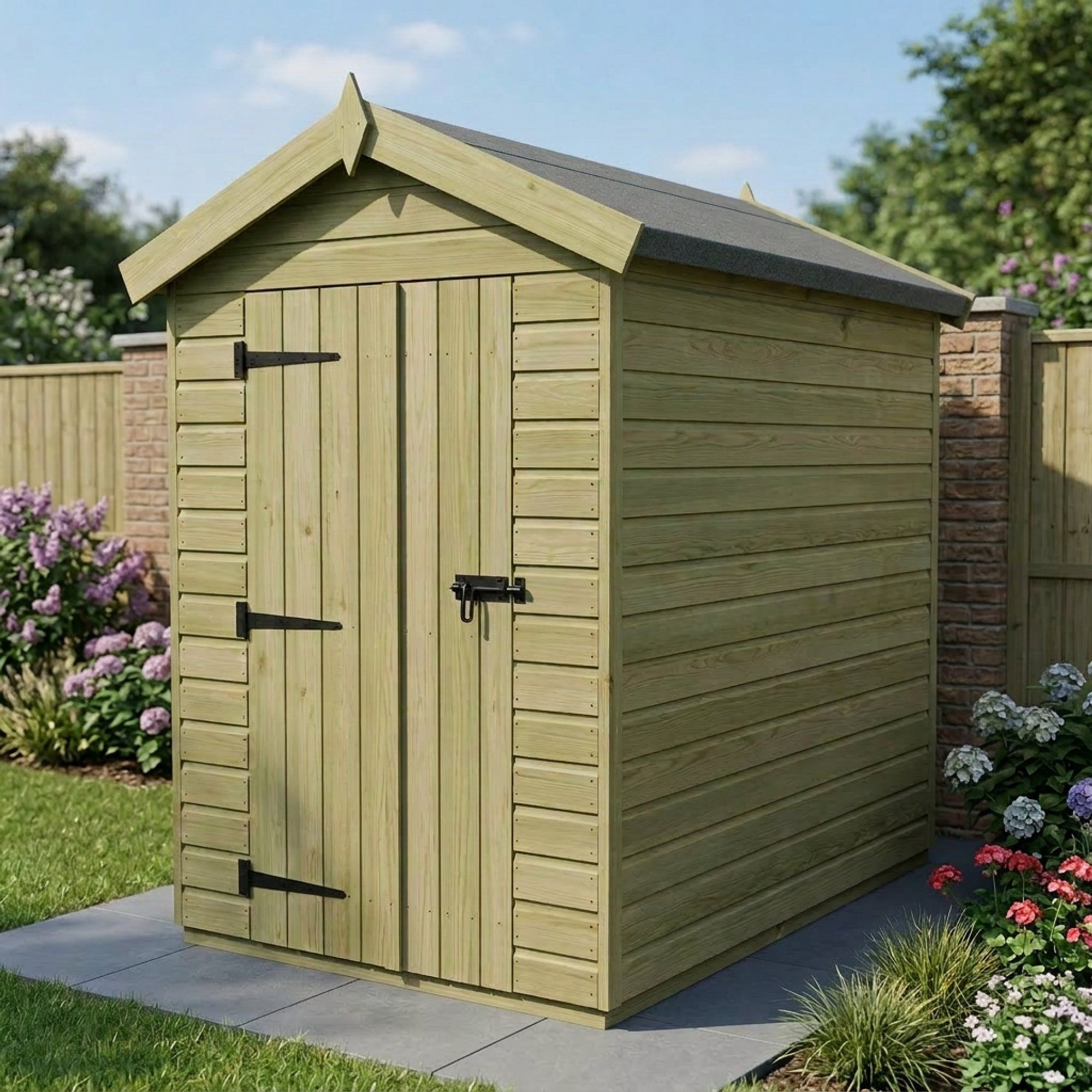 4 x 6 Apex Shed (Double Door, No Windows)