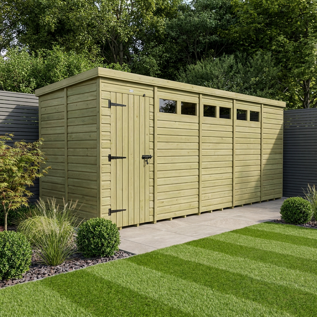 19 x 5 Security Pent Shed