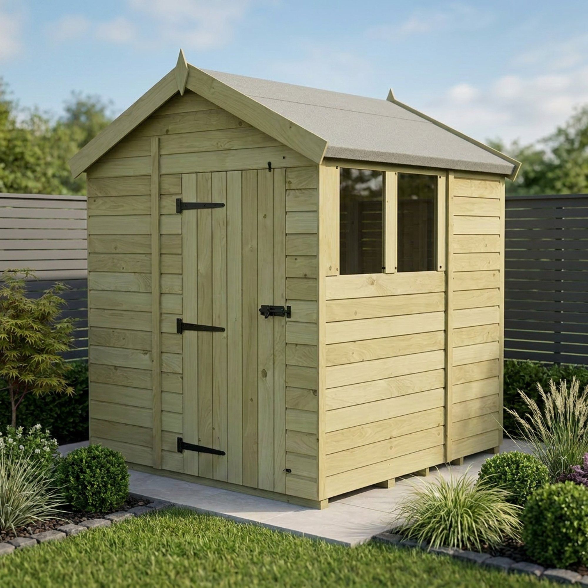 7 x 7 Apex Shed (Single Door, With Windows)