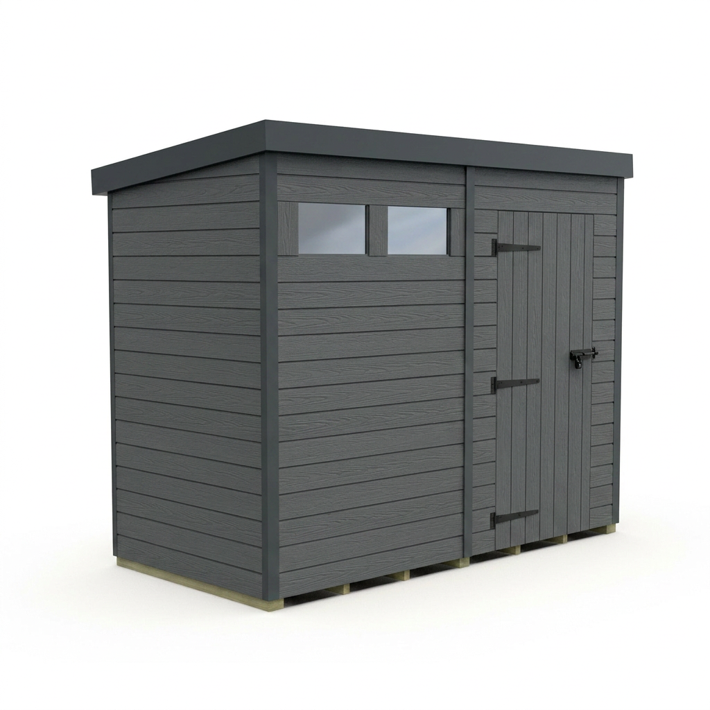 8x9 Composite Pent Security Shed