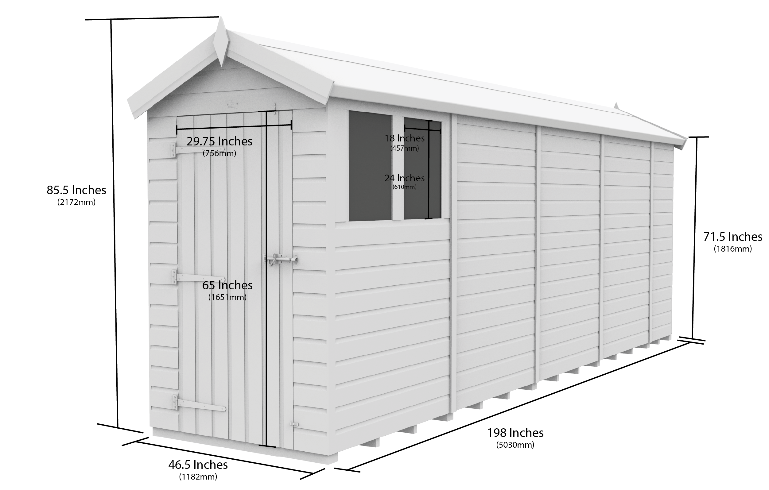 4 x 17  Apex Security Shed