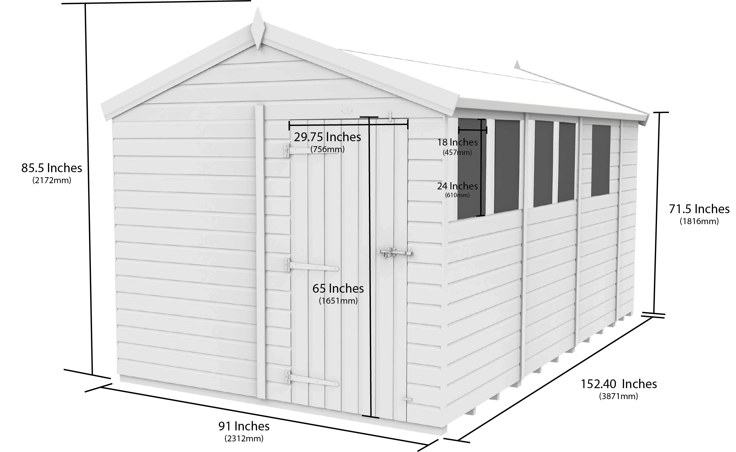 8 x 13 Apex Security Shed