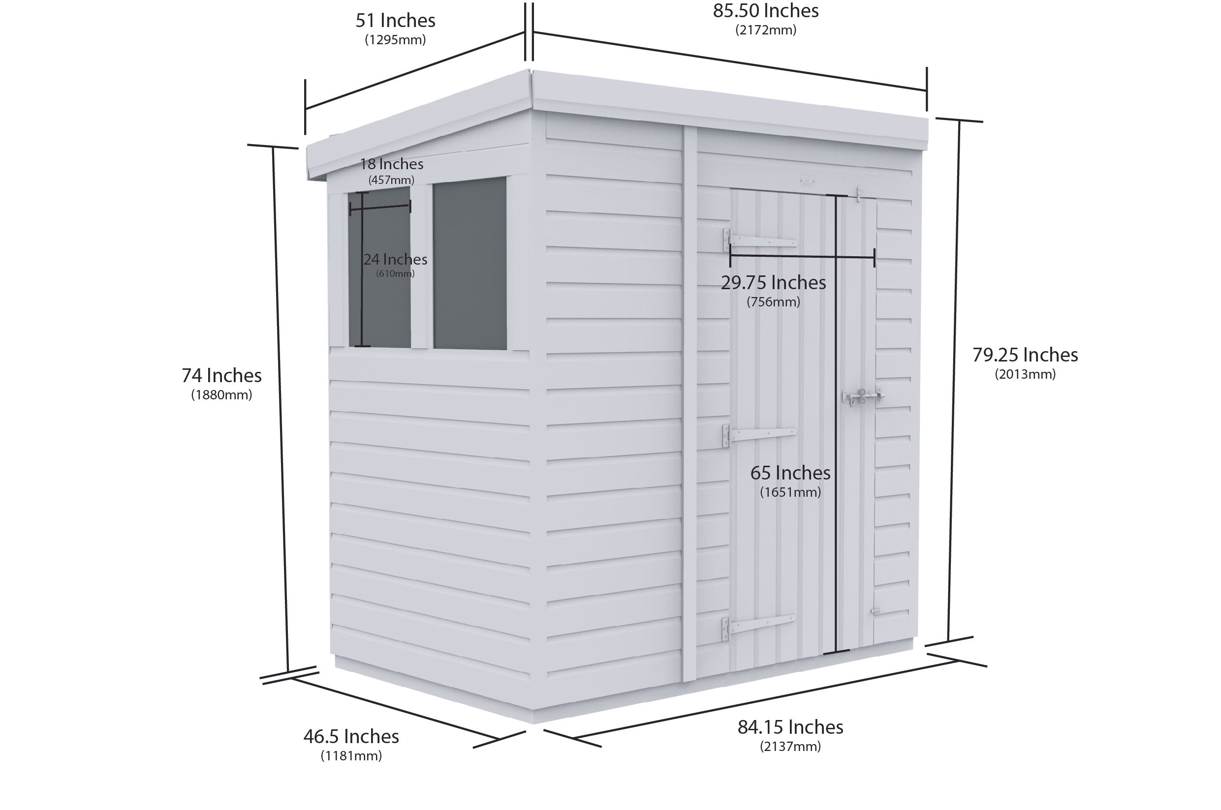 7 x 4 Security Pent Shed