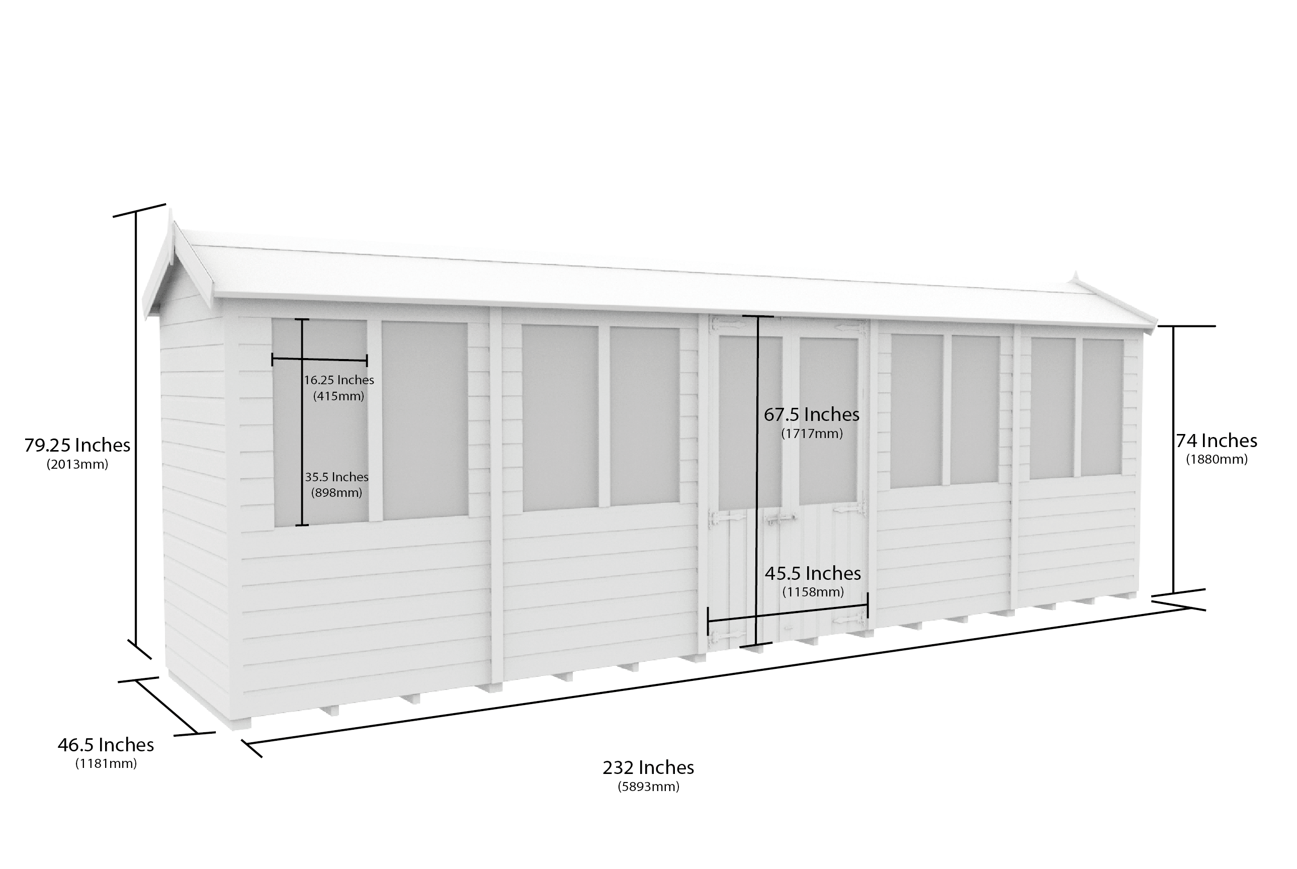 20 x 4 Apex Summer House
