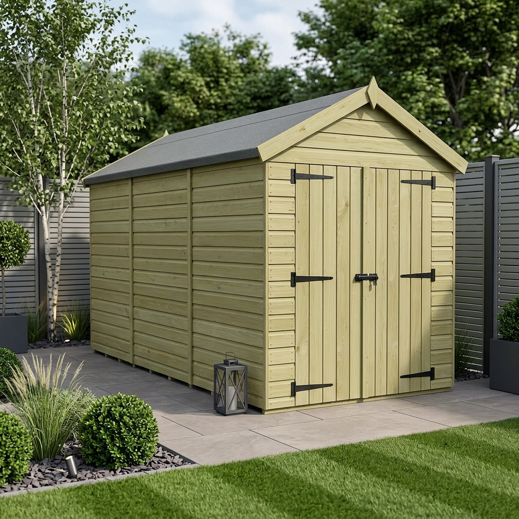 7 x 18 Apex Shed (Double Door, No Windows)