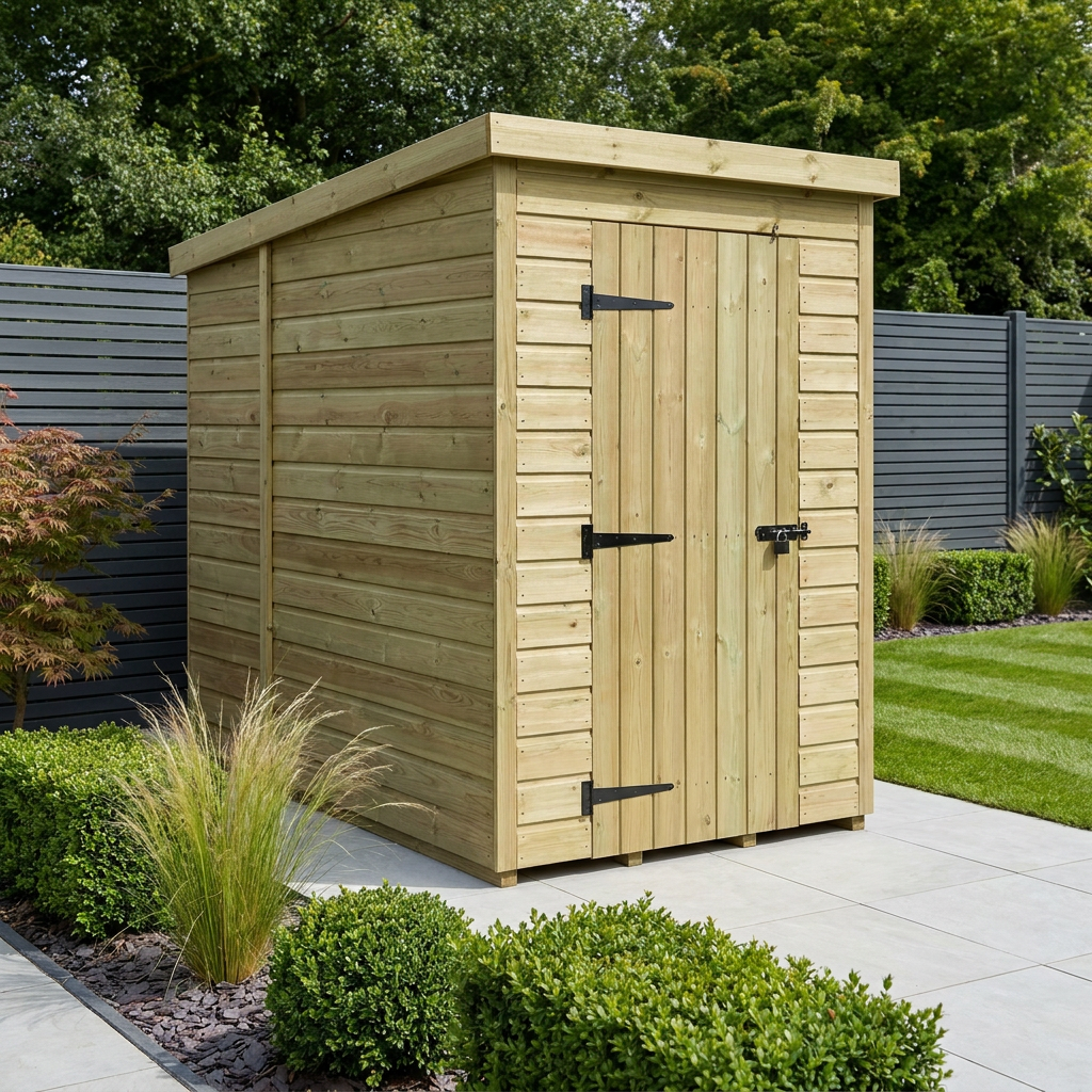 4 x 6 Pent Shed (Single Door, No Windows)
