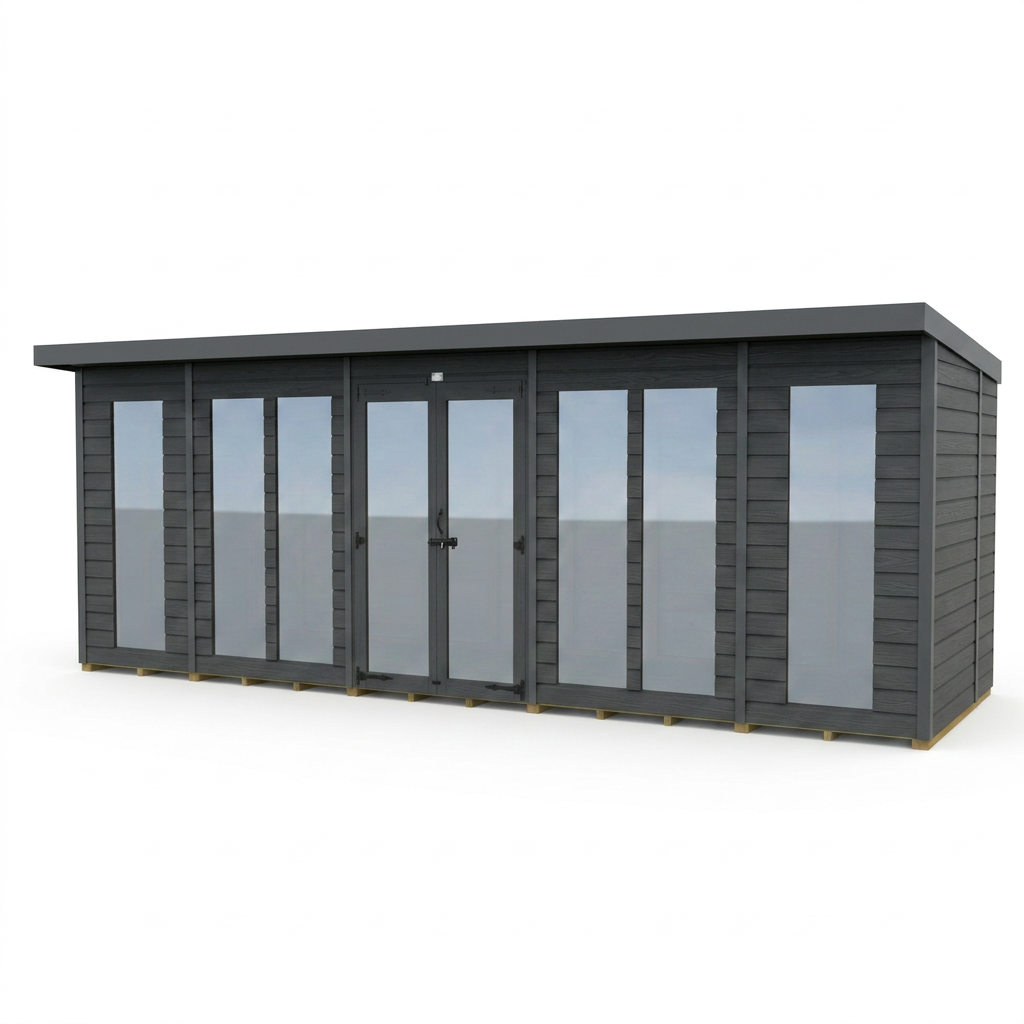 17x7 Composite Pent Full Height Summer House