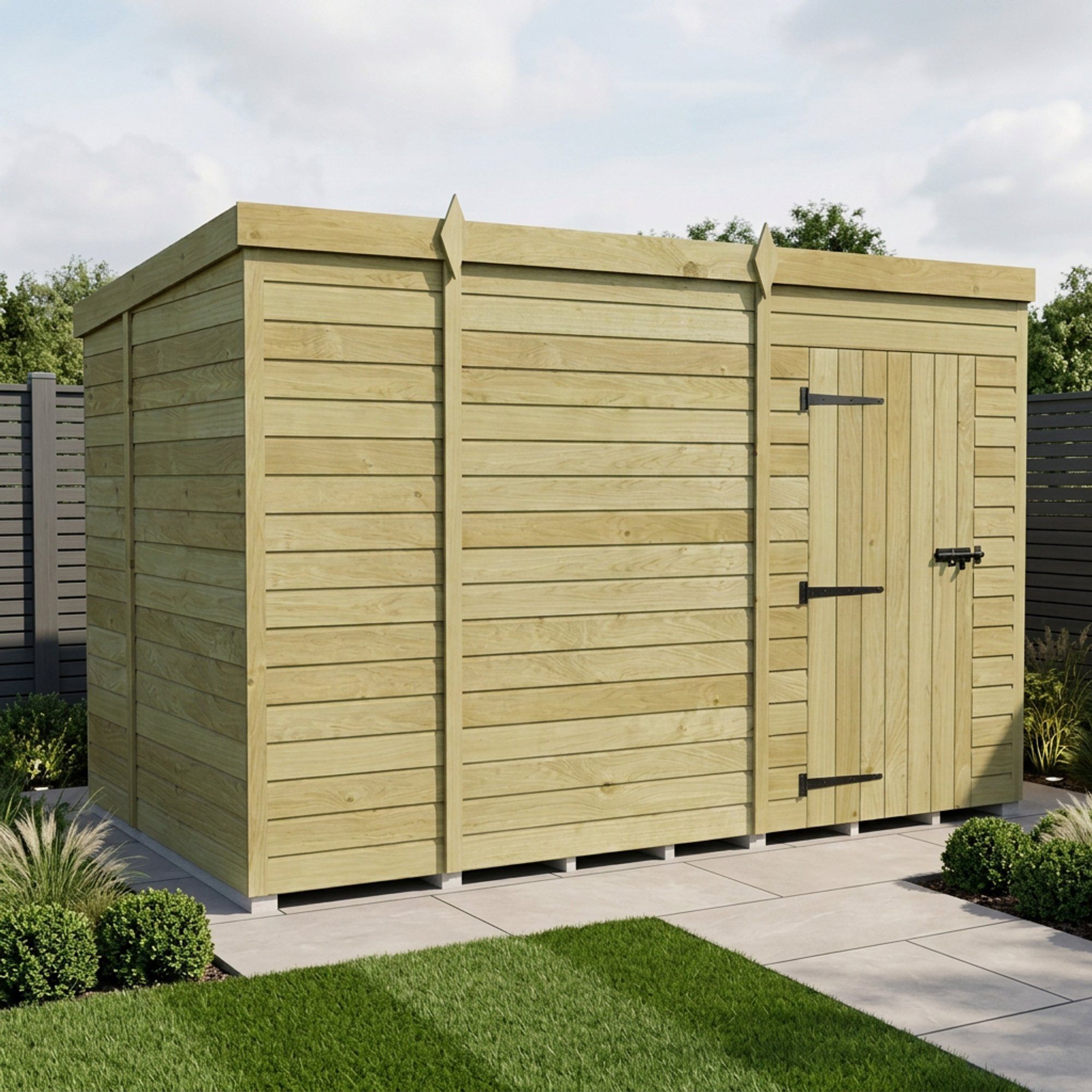 10 x 7 Pent Shed (Single Door, No Windows)