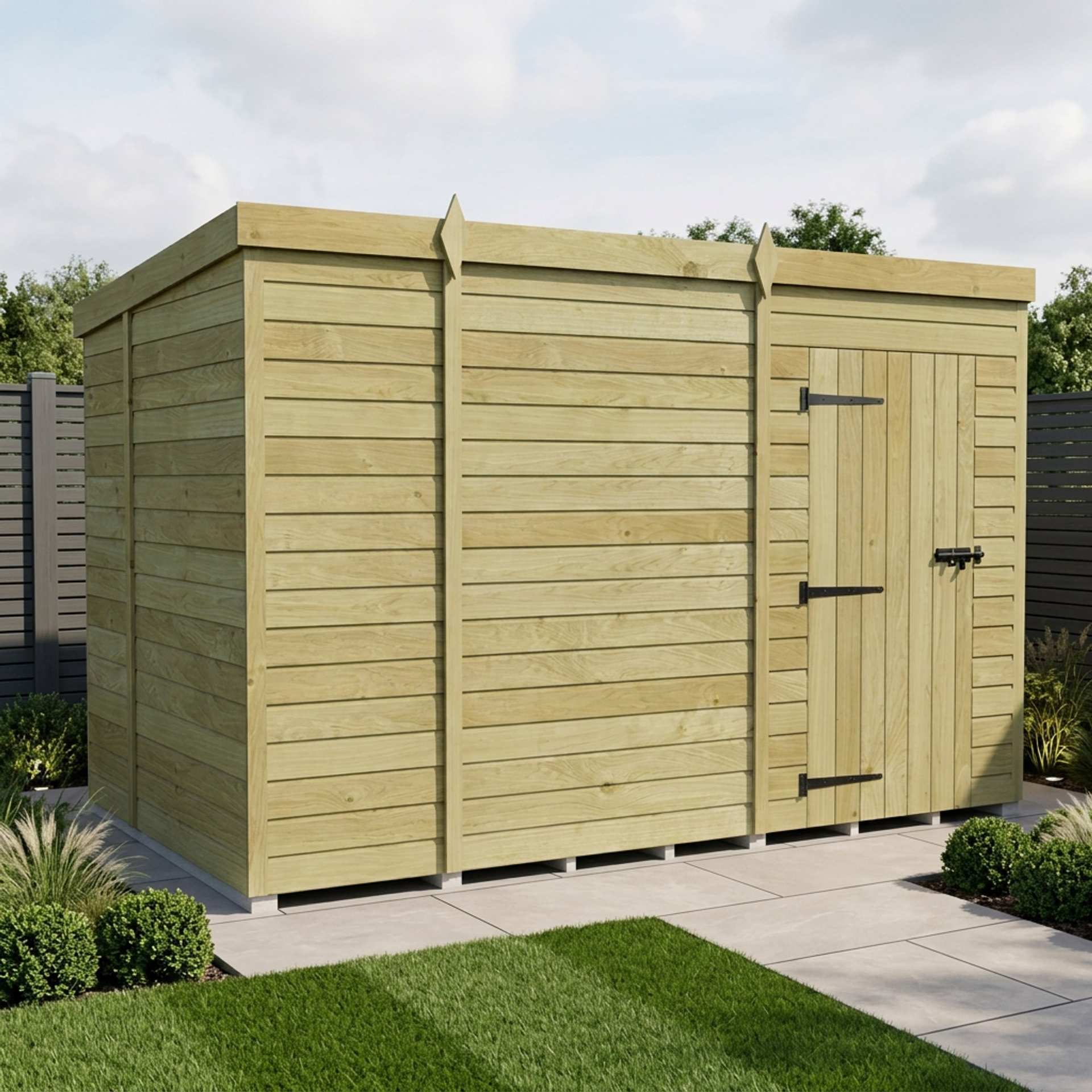 10 x 7 Pent Shed (Single Door, No Windows)
