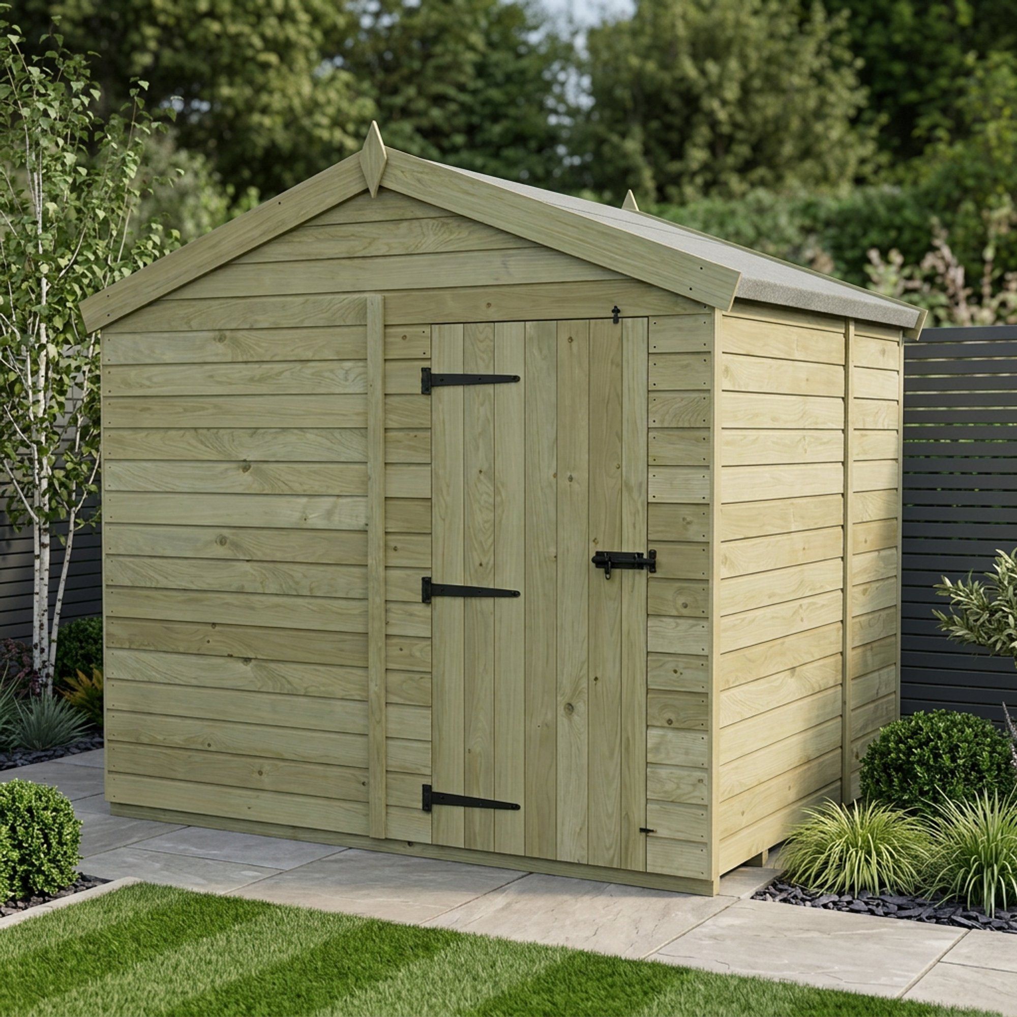 8 x 7 Apex Shed (Single Door, No Windows)