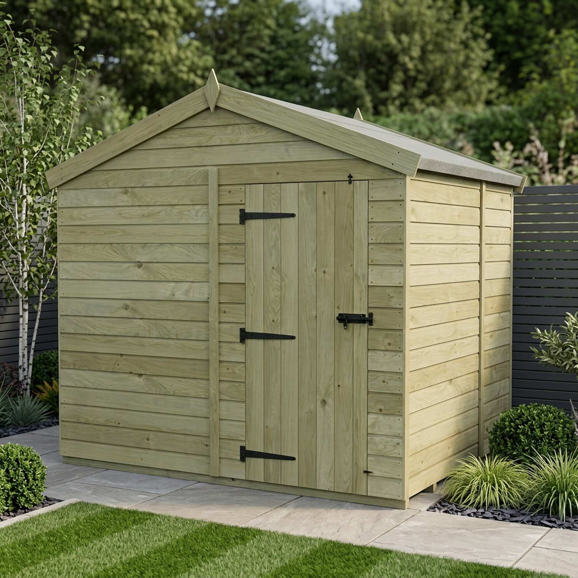 8 x 7 Apex Shed (Single Door, No Windows)