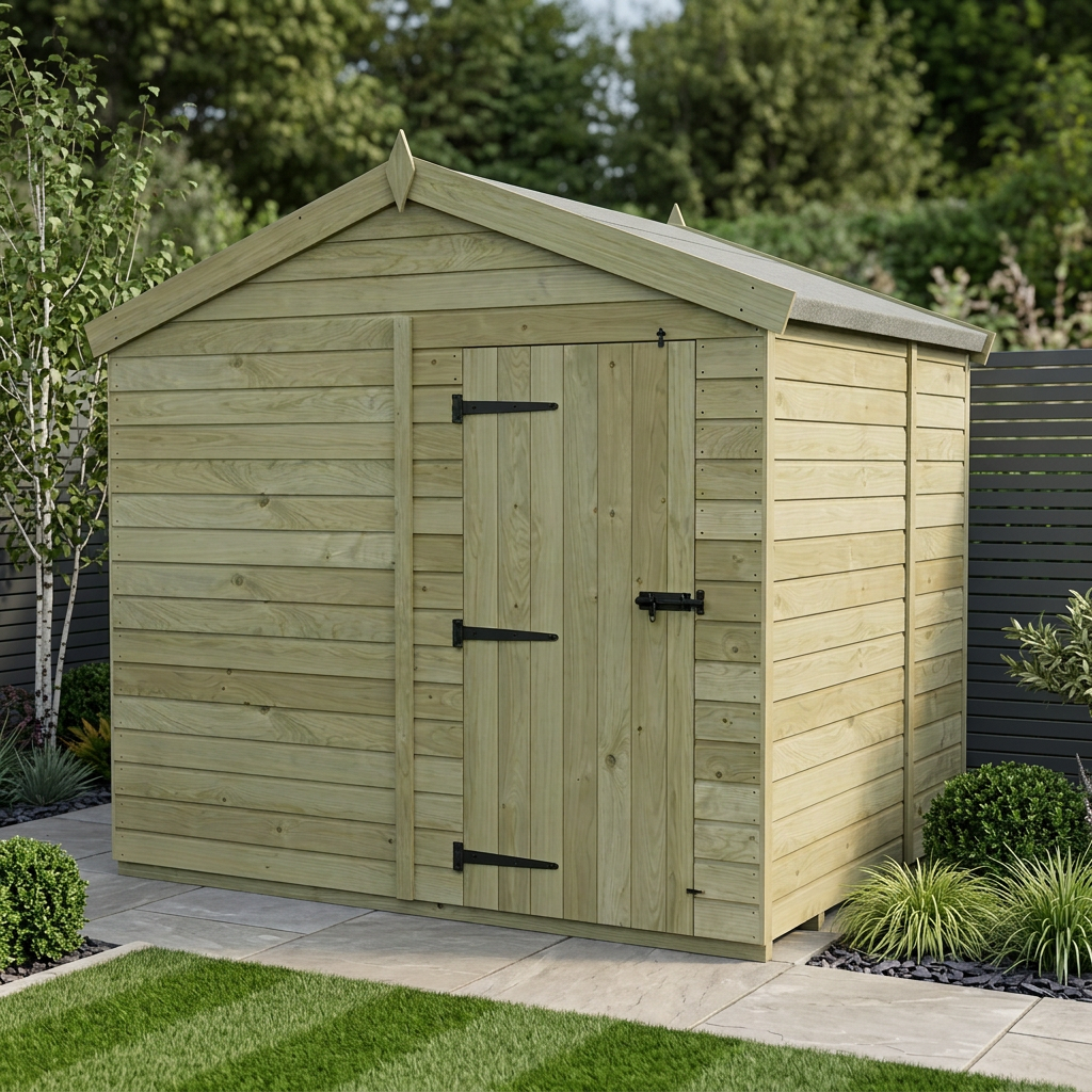 8 x 7 Apex Shed (Single Door, No Windows)