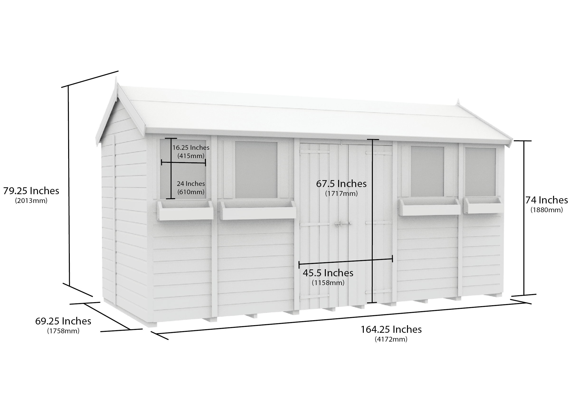 14 x 6 Apex Summer Shed