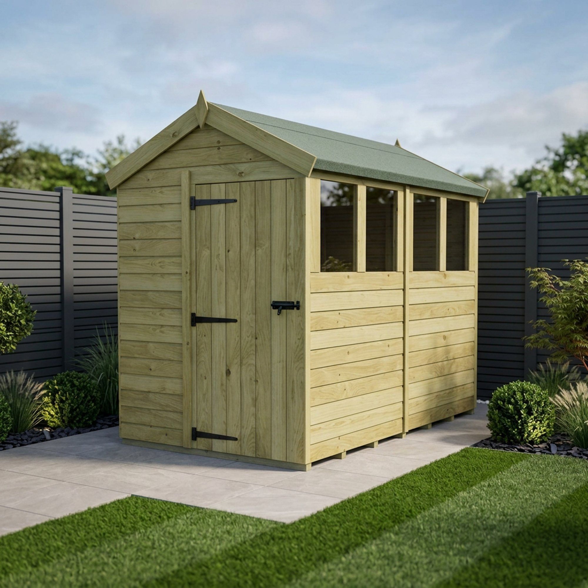 5 x 8 Apex Shed (Single Door, With Windows)