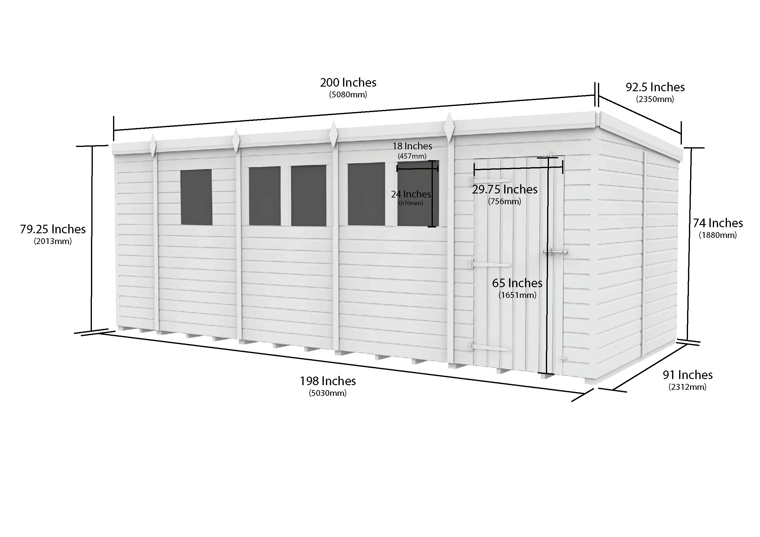 17 x 8 Security Pent Shed
