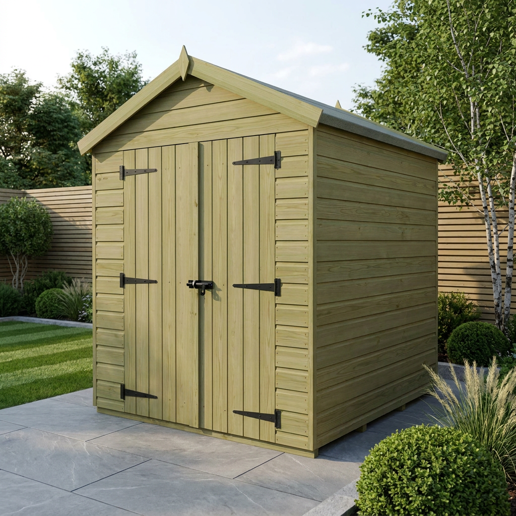 7 x 7 Apex Shed (Double Door, No Windows)