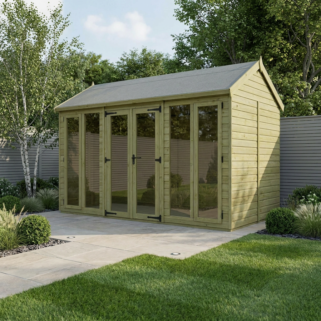 12 x 6 Apex Summer House (Full Height Window)