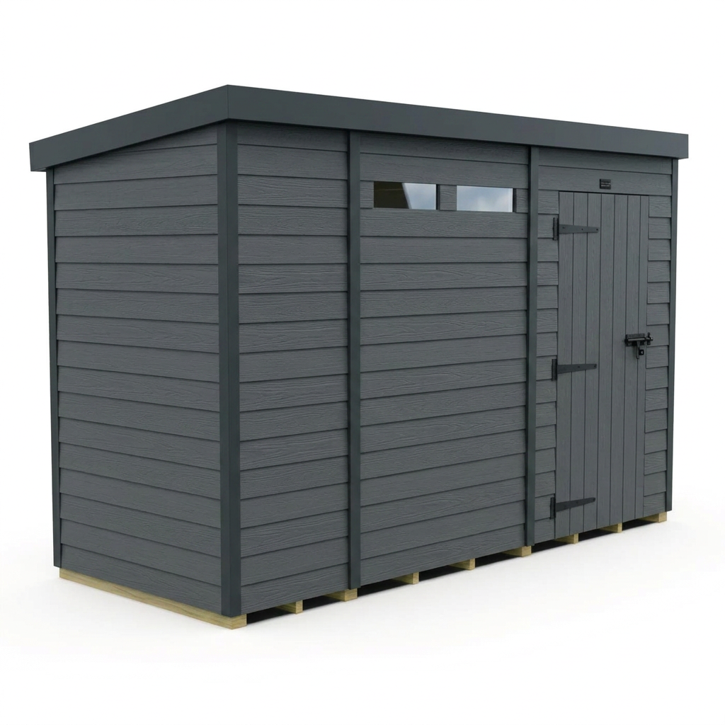 10x4 Composite Pent Security Shed