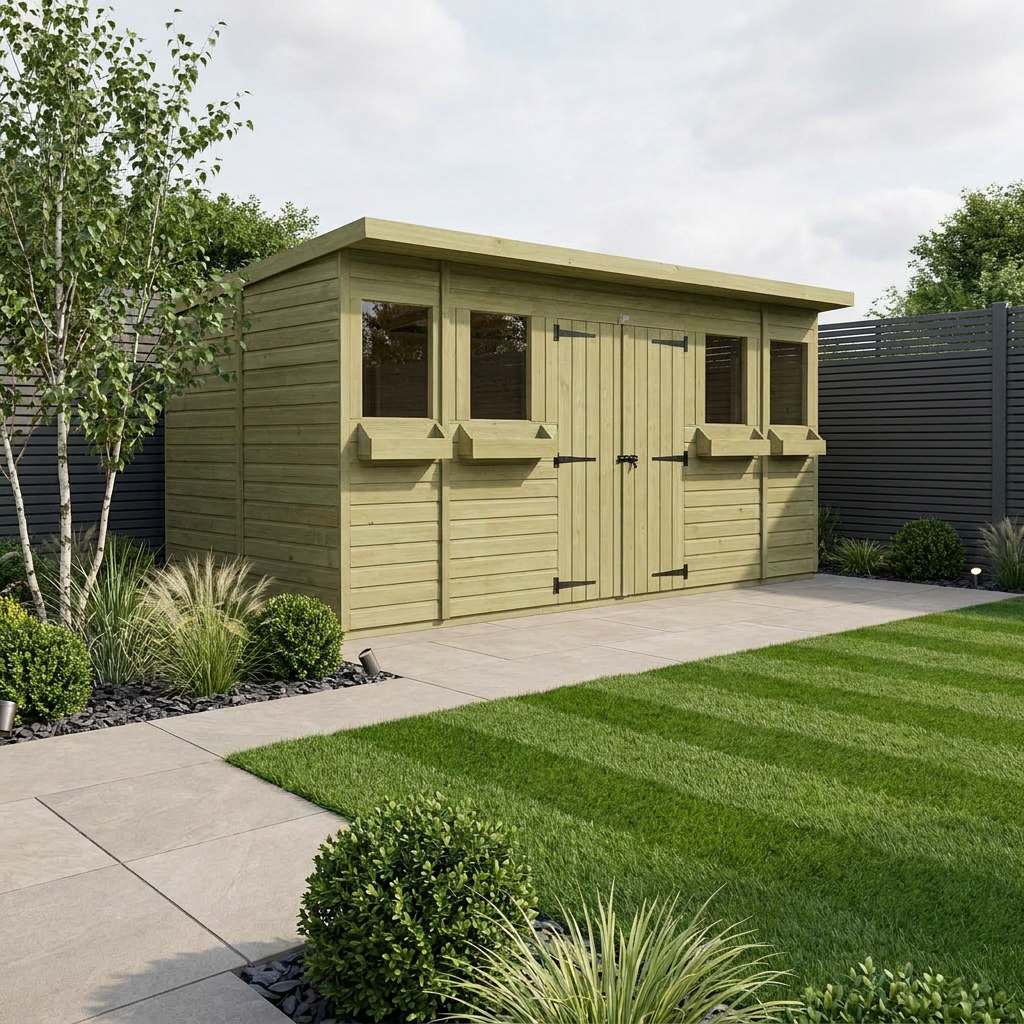 14 x 5 Pent Summer Shed
