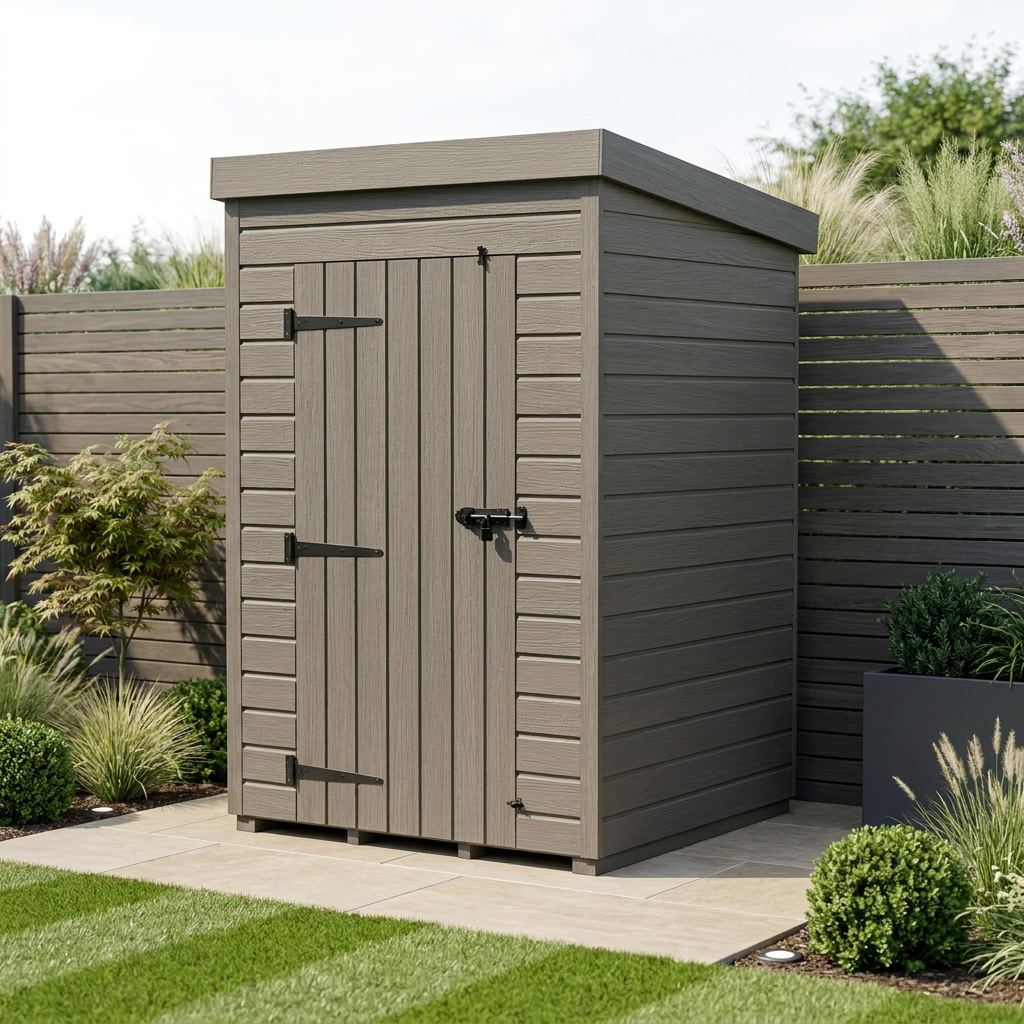 4x4 Pent Composite Shed (Single Door, No Windows)
