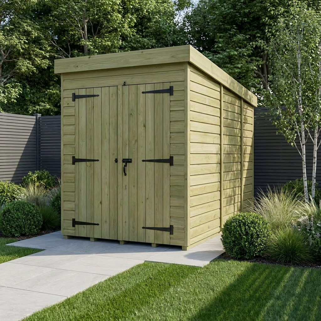 4 x 9 Pent Shed (Double Door, No Windows)