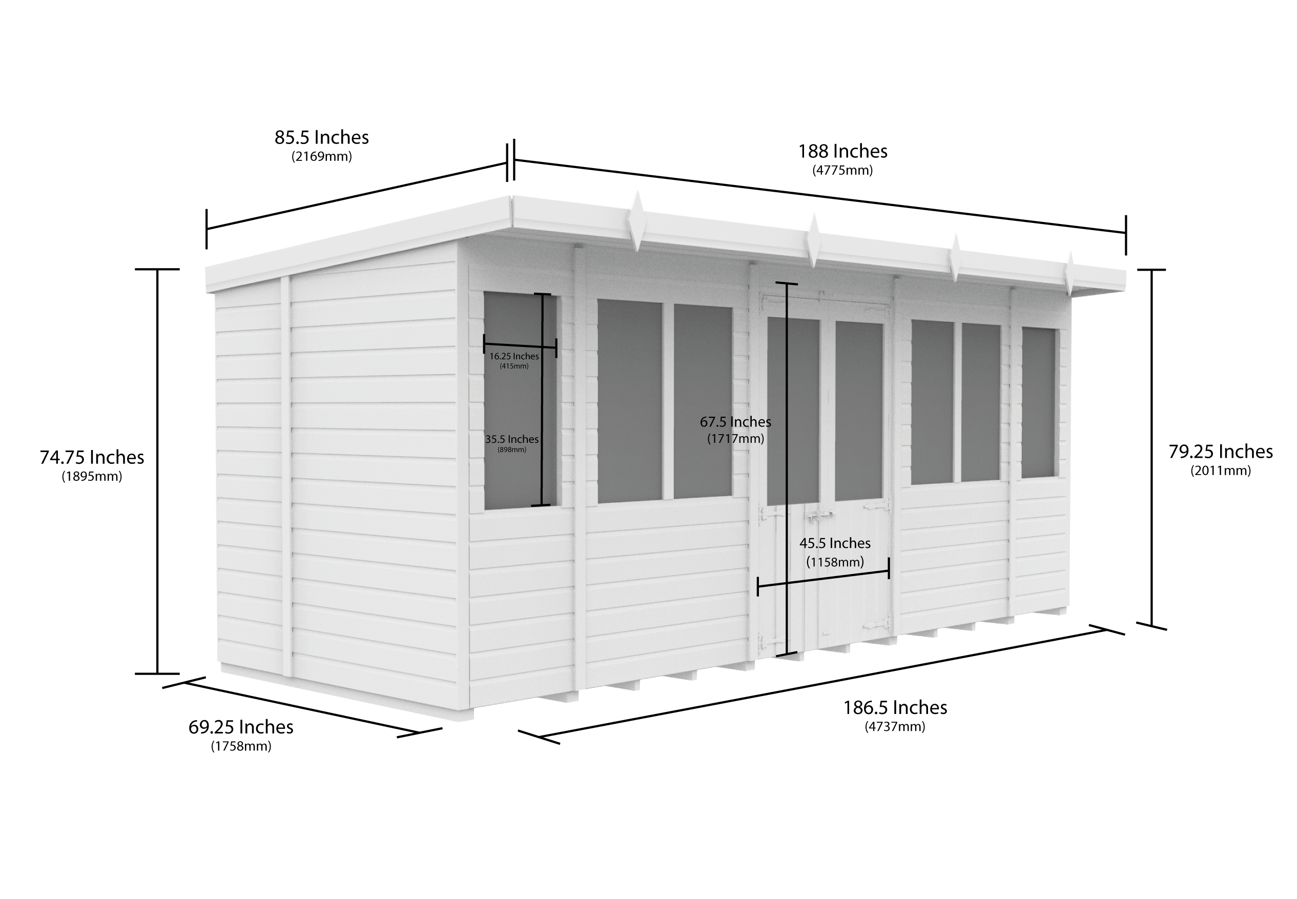 16 x 6 Pent Summer House