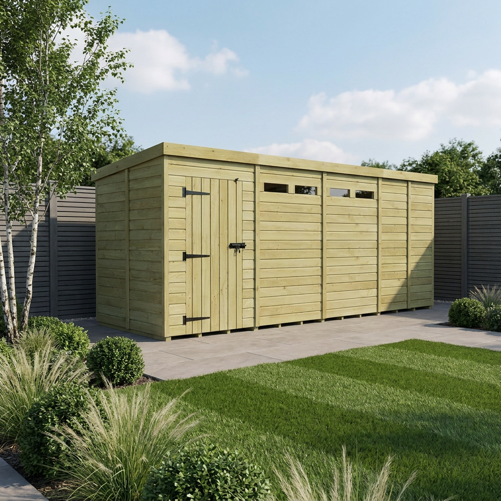 17 x 5 Security Pent Shed