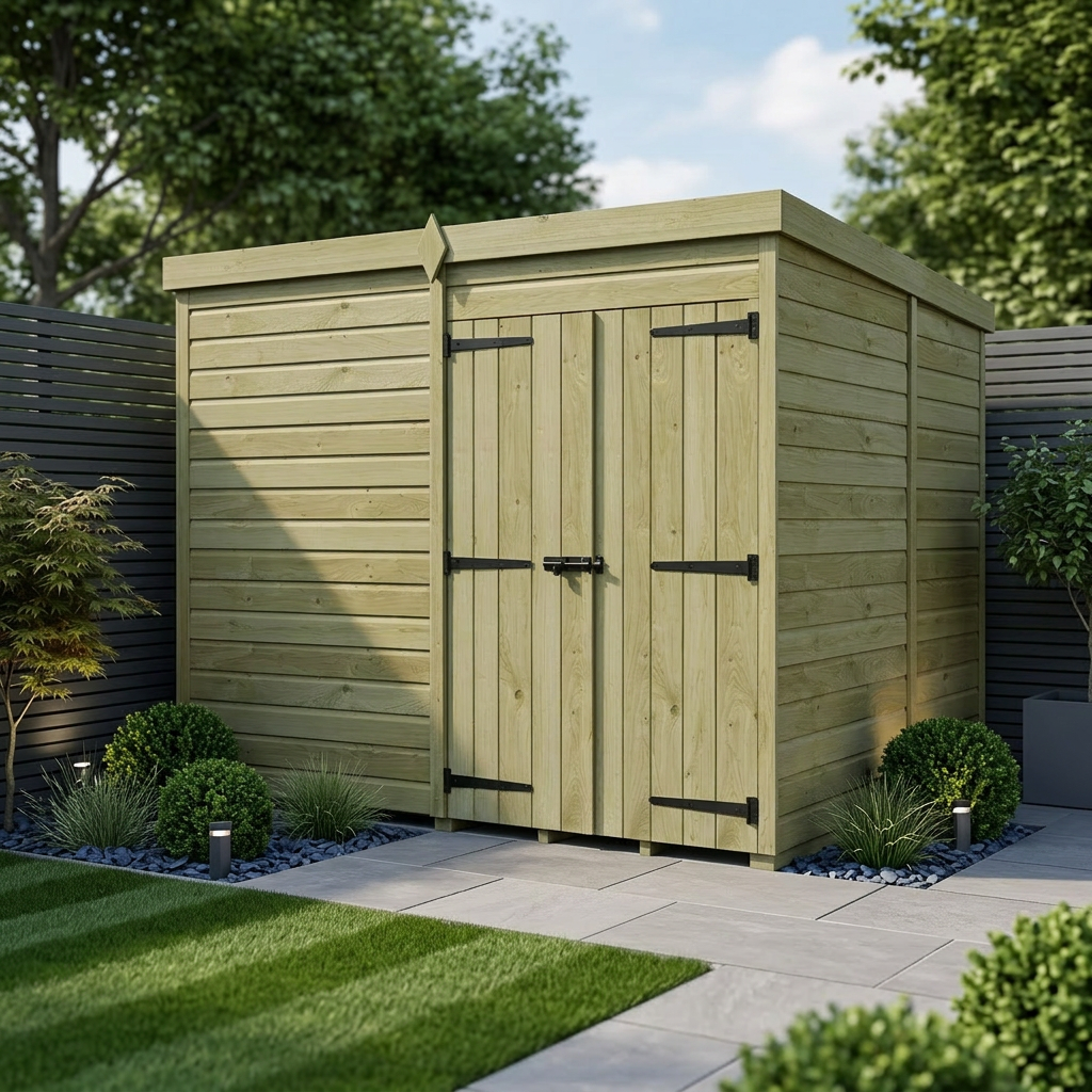 10 x 9 Pent Shed (Double Door, No Windows)