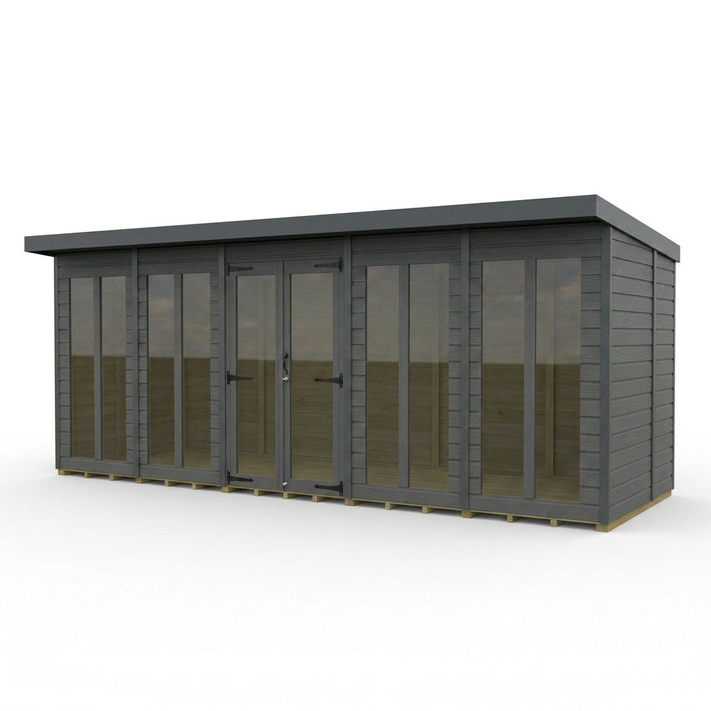 20x7 Composite Pent Full Height Summer House