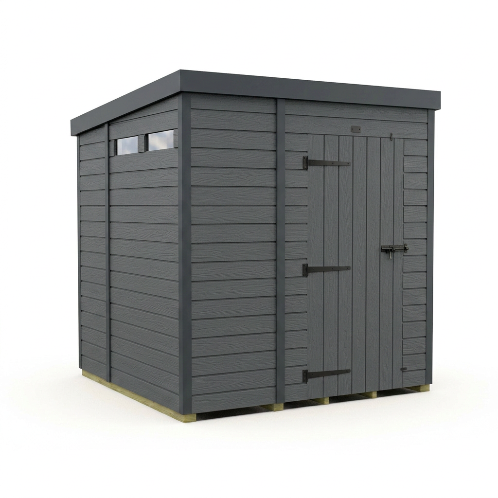 7x6 Composite Pent Security Shed