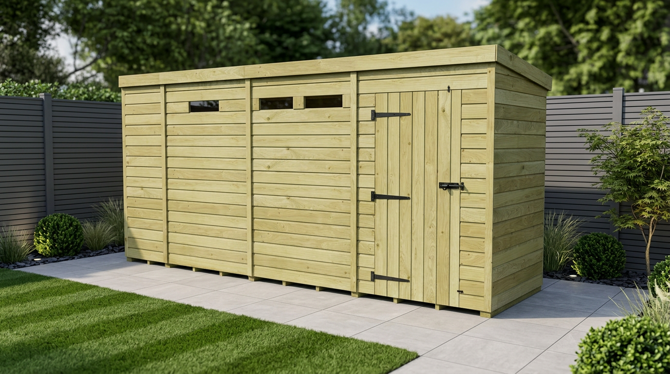 13 x 4 Security Pent Shed