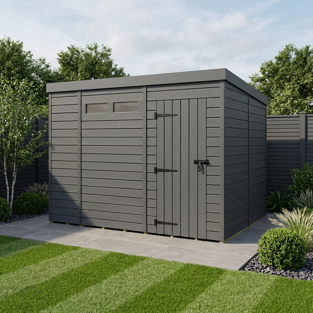 10x8 Composite Pent Security Shed
