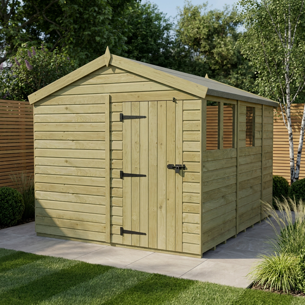 8 x 9 Apex Shed (Single Door, With Windows)