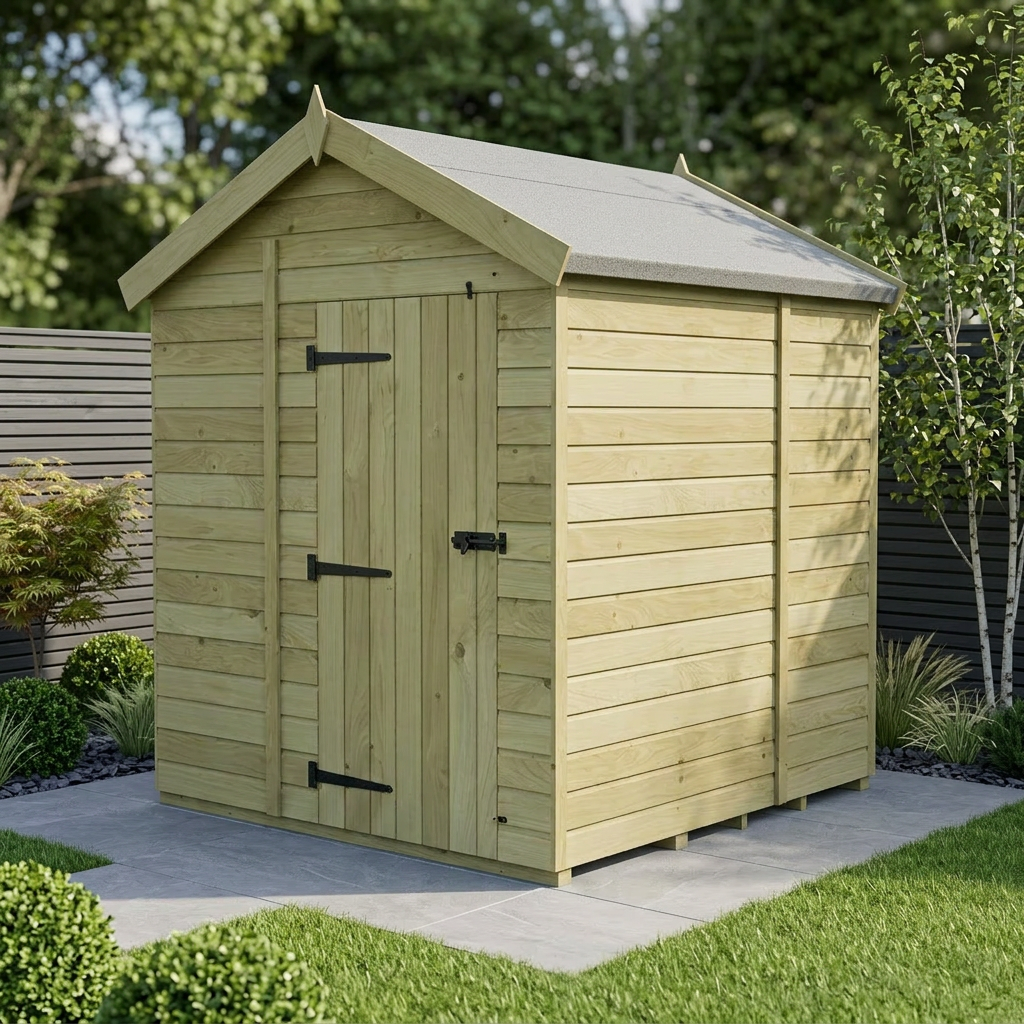 7 x 7 Apex Shed (Single Door, No Windows)