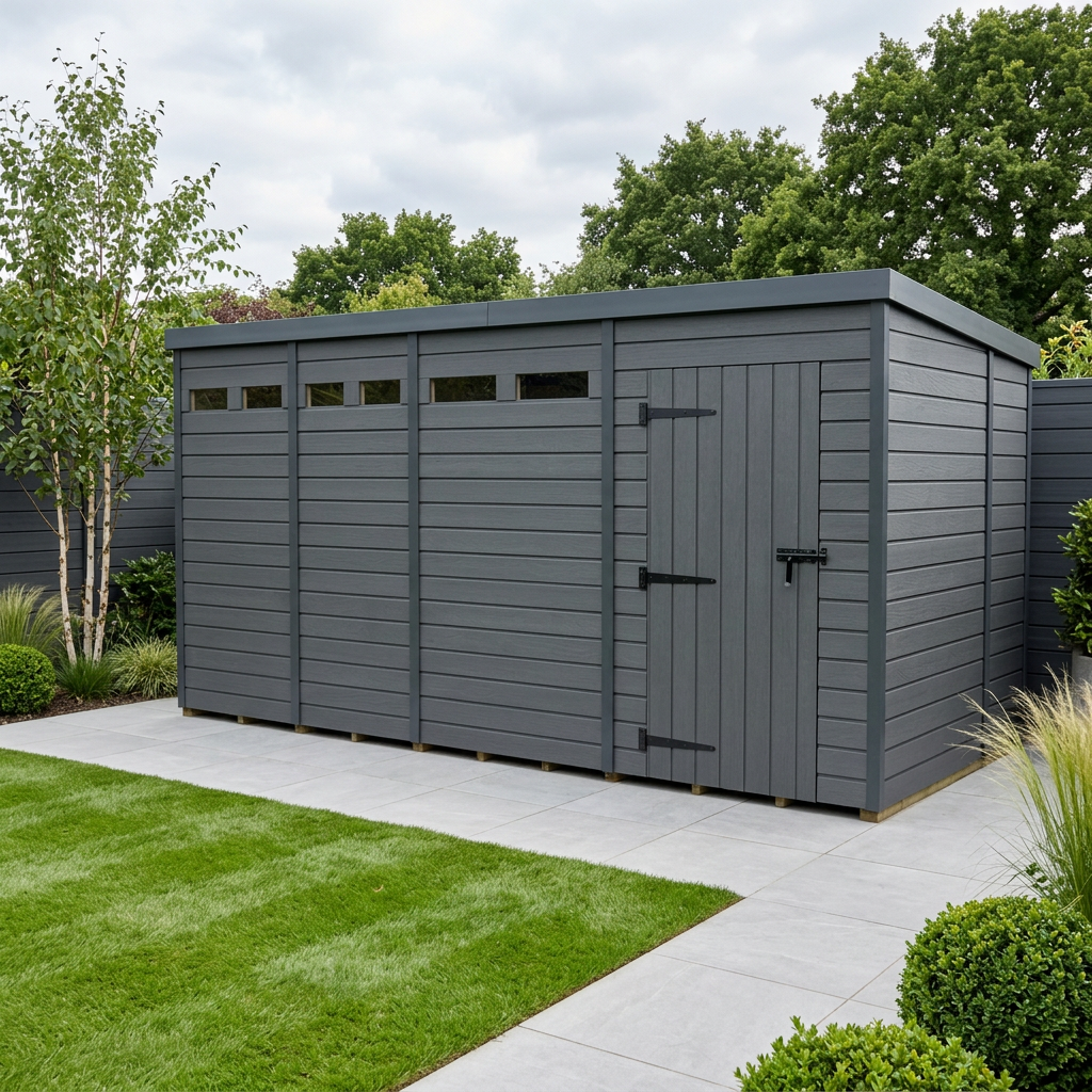 16x7 Composite Pent Security Shed