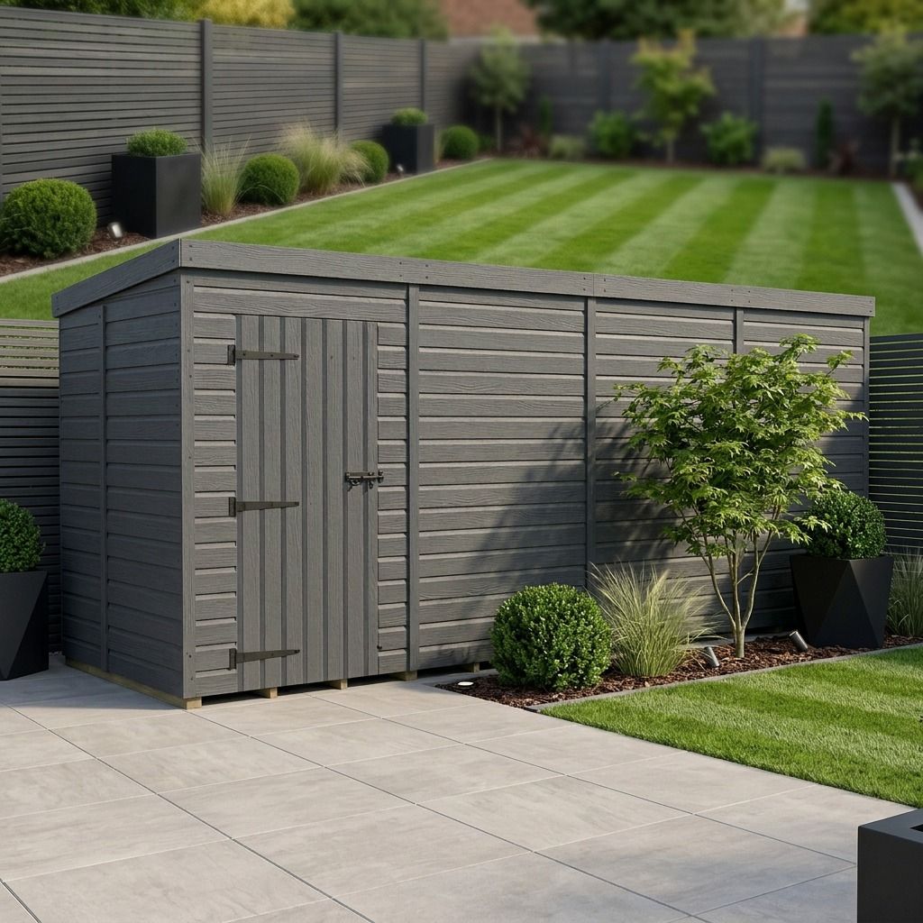 16x5 Pent Composite Shed (Single Door, No Windows)