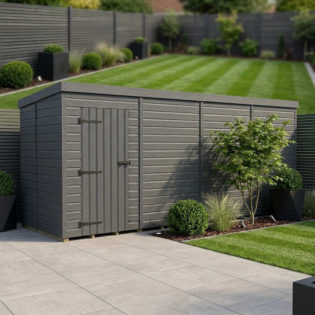 16x5 Pent Composite Shed (Single Door, No Windows)