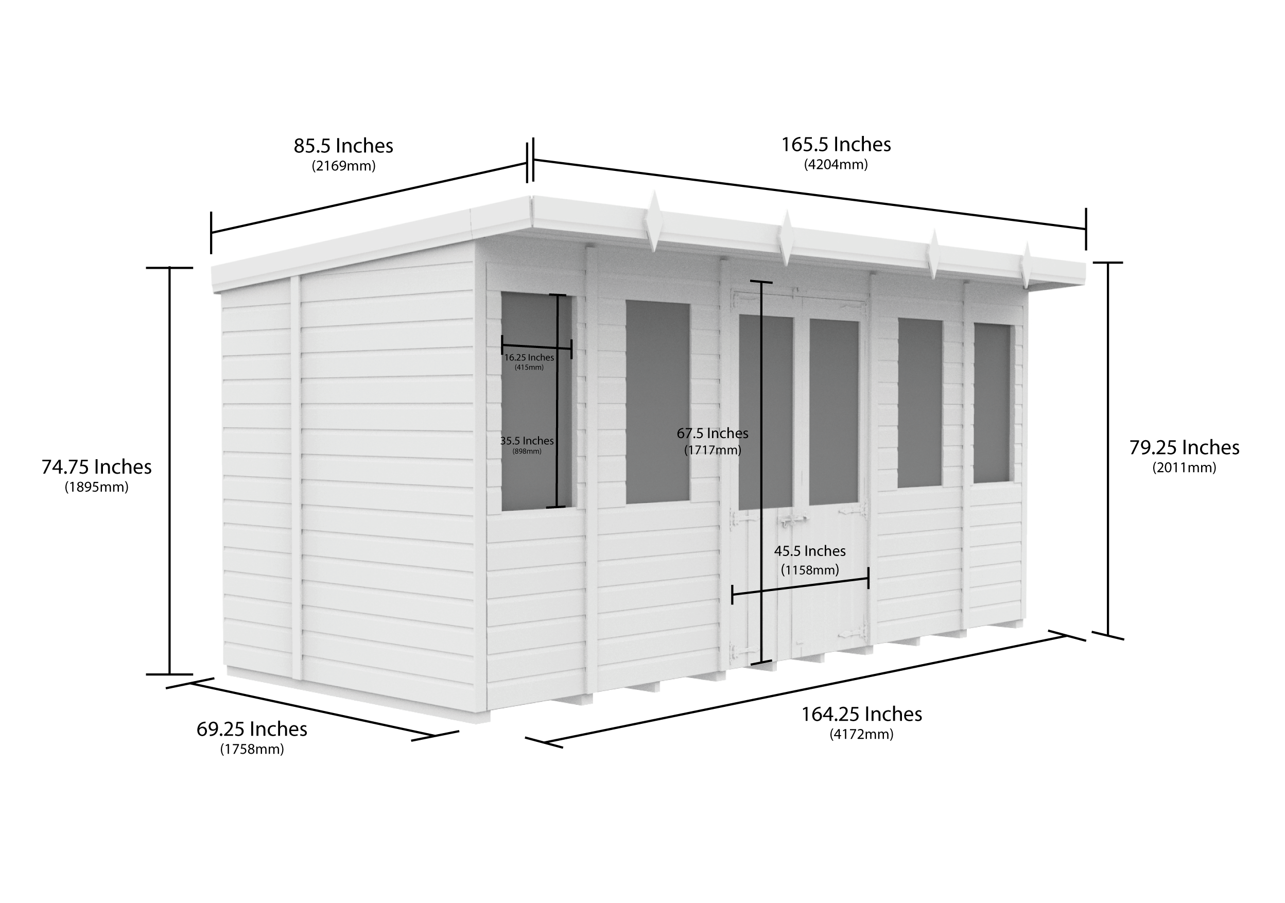 14 x 6 Pent Summer House