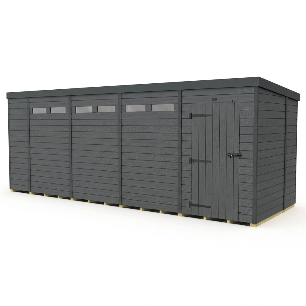 19x7 Composite Pent Security Shed