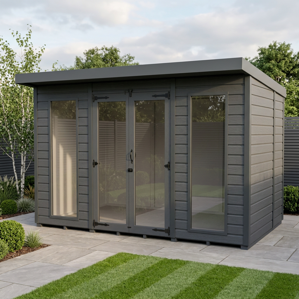 10x8 Composite Pent Full Height Summer House