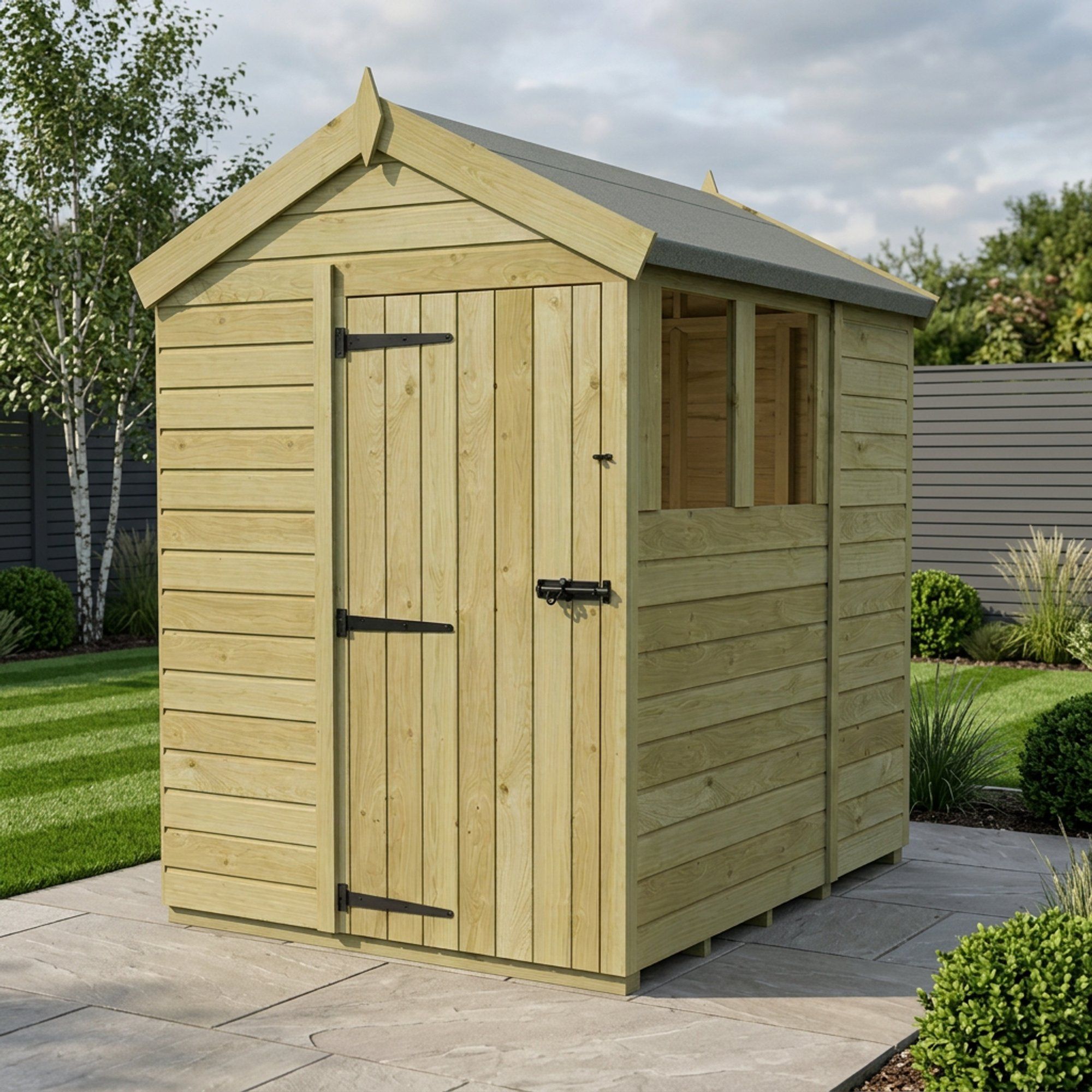5 x 6 Apex Shed (Single Door, With Windows)