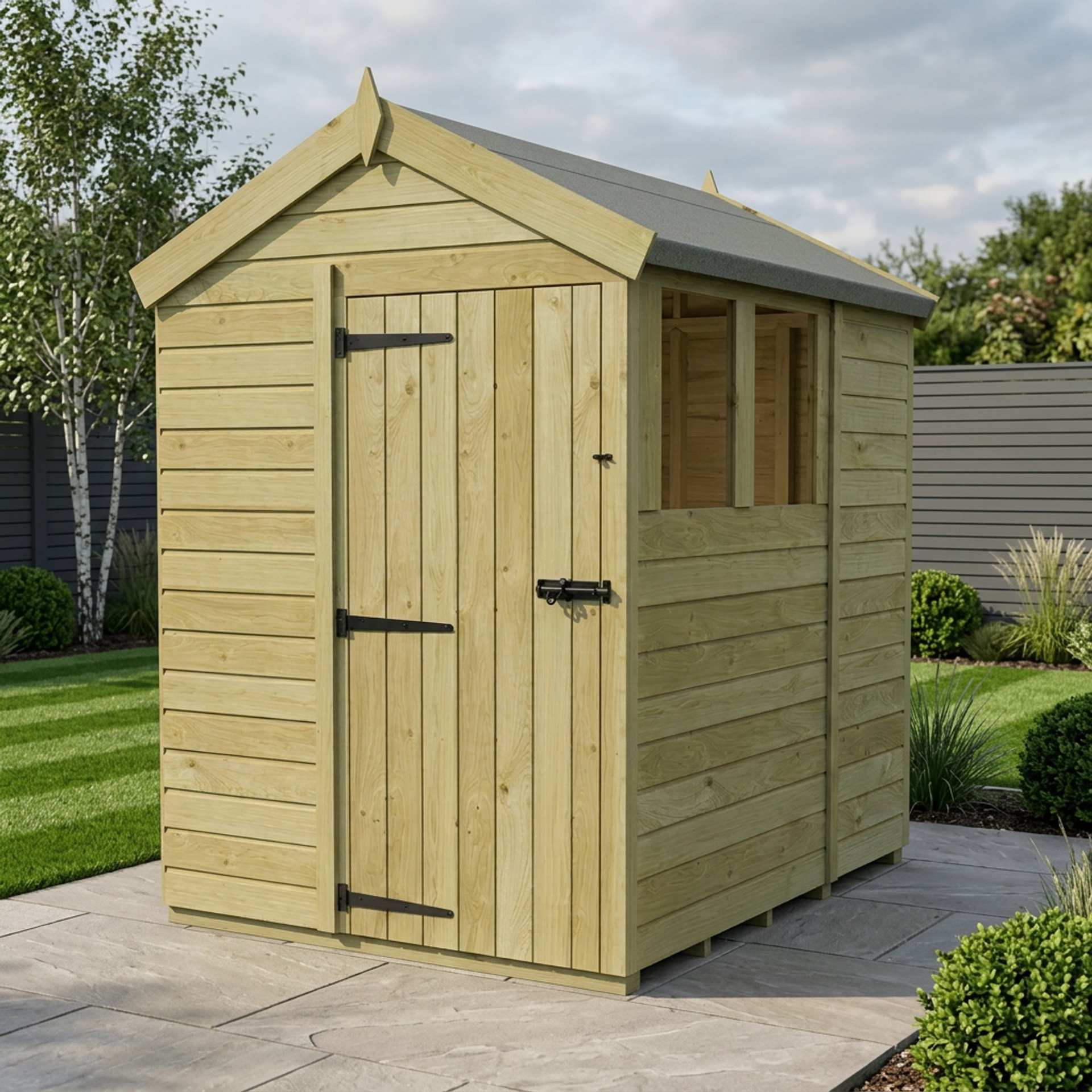 5 x 6 Apex Shed (Single Door, With Windows)