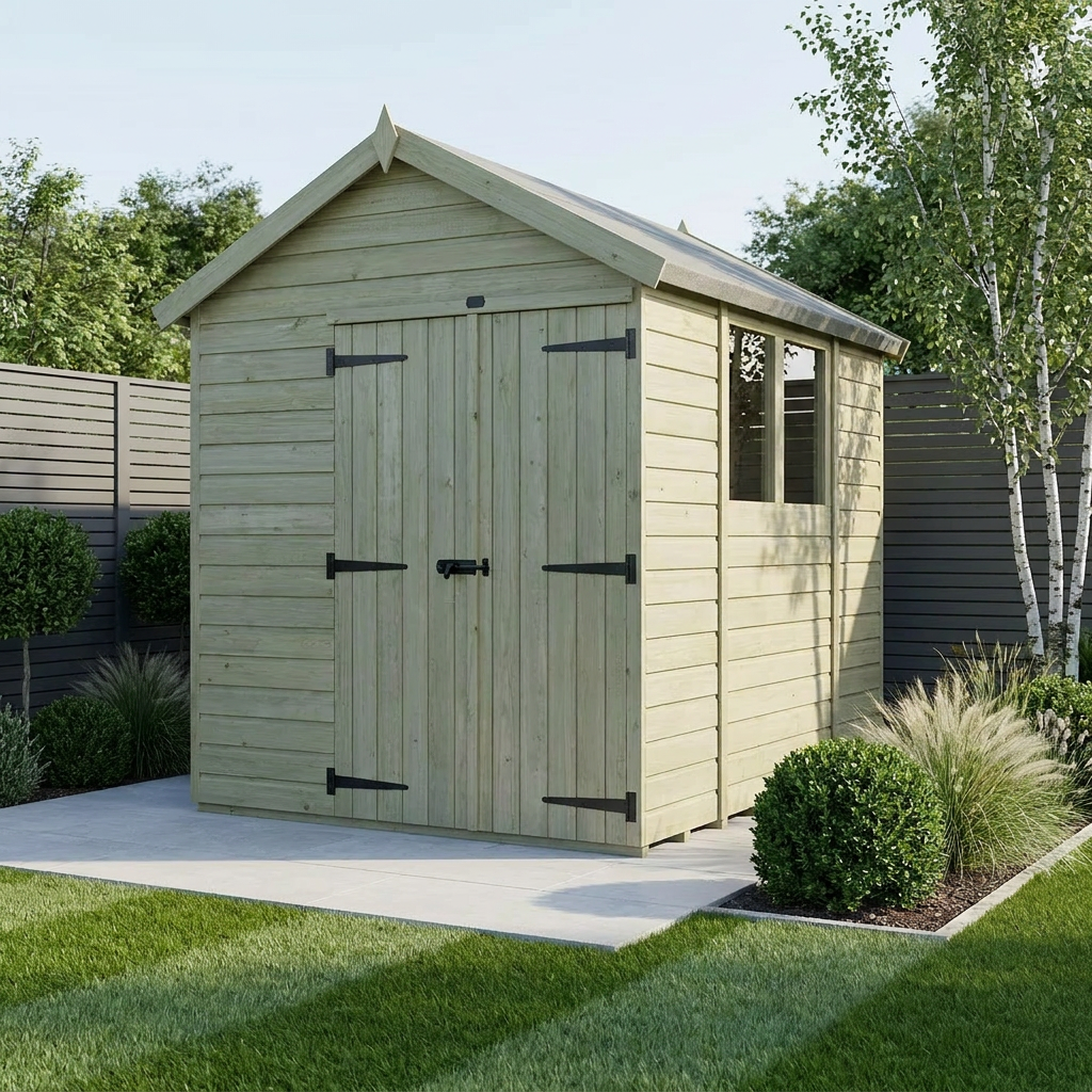 6 x 7 Apex Shed (Double Door, With Windows)