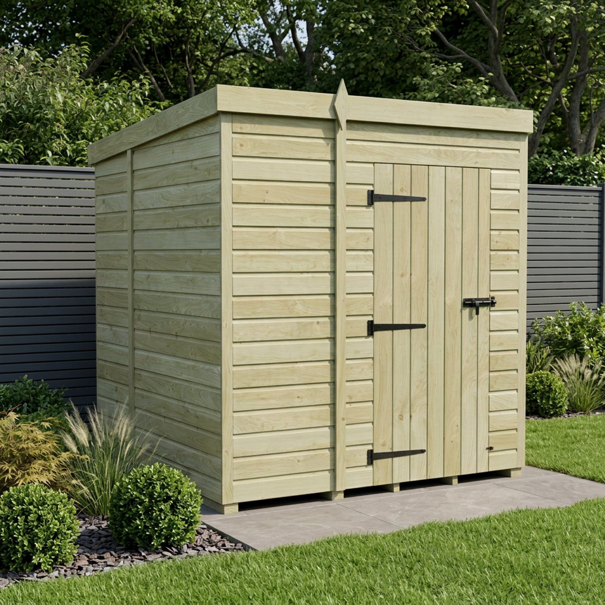 6 x 7 Pent Shed (Single Door, No Windows)