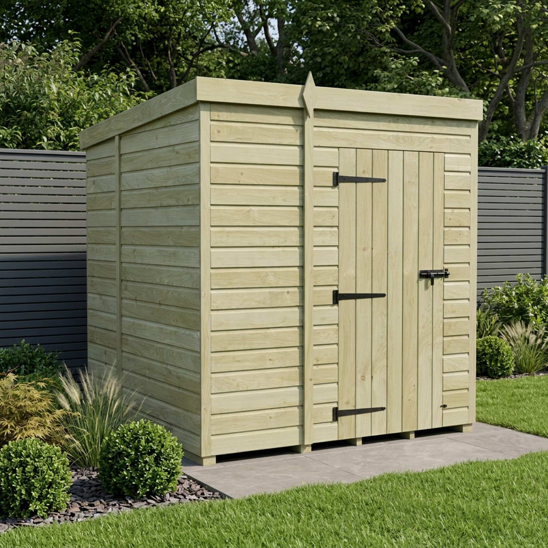 6 x 7 Pent Shed (Single Door, No Windows)