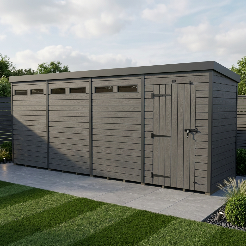 16x10 Composite Pent Security Shed
